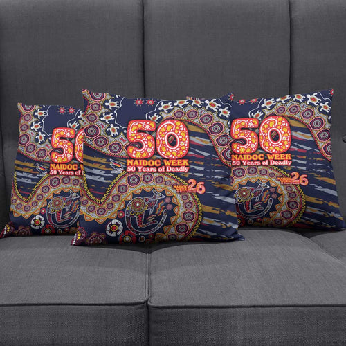 Adelaide Crows NAIDOC Week 2026 Pillow Cover Australian Aboriginal Dot Art Dreamtime Pattern Style