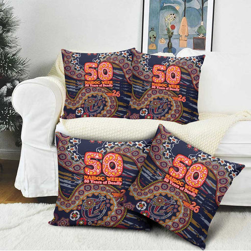 Adelaide Crows NAIDOC Week 2026 Pillow Cover Australian Aboriginal Dot Art Dreamtime Pattern Style