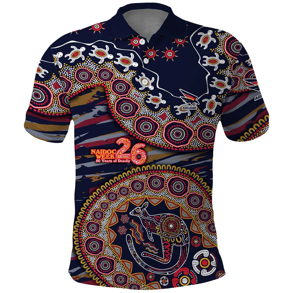 Adelaide Crows NAIDOC Week 2026 Polo Shirt Australian Aboriginal Dot Art Dreamtime Pattern Style