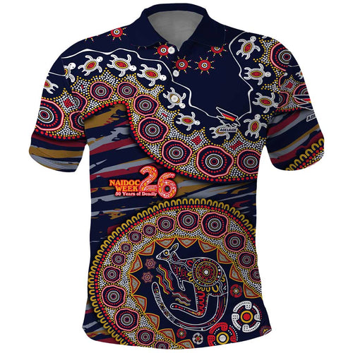 Adelaide Crows NAIDOC Week 2026 Polo Shirt Australian Aboriginal Dot Art Dreamtime Pattern Style