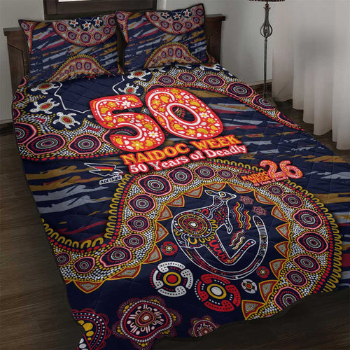 Adelaide Crows NAIDOC Week 2026 Quilt Bed Set Australian Aboriginal Dot Art Dreamtime Pattern Style