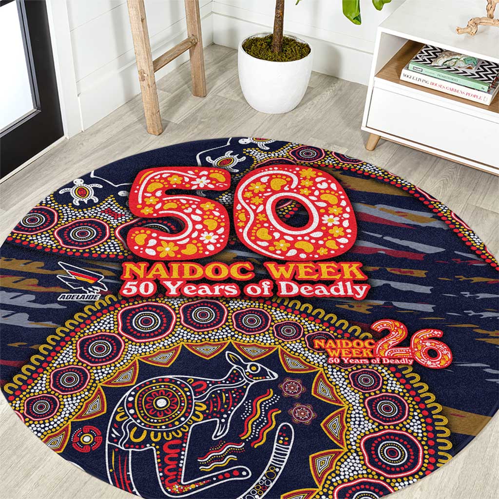 Adelaide Crows NAIDOC Week 2026 Round Carpet Australian Aboriginal Dot Art Dreamtime Pattern Style
