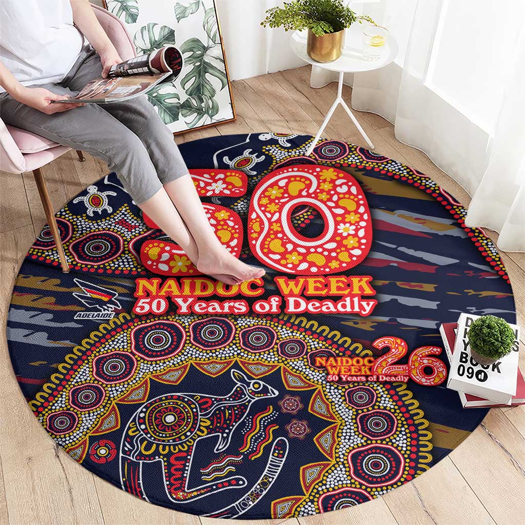 Adelaide Crows NAIDOC Week 2026 Round Carpet Australian Aboriginal Dot Art Dreamtime Pattern Style