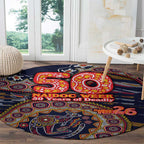 Adelaide Crows NAIDOC Week 2026 Round Carpet Australian Aboriginal Dot Art Dreamtime Pattern Style