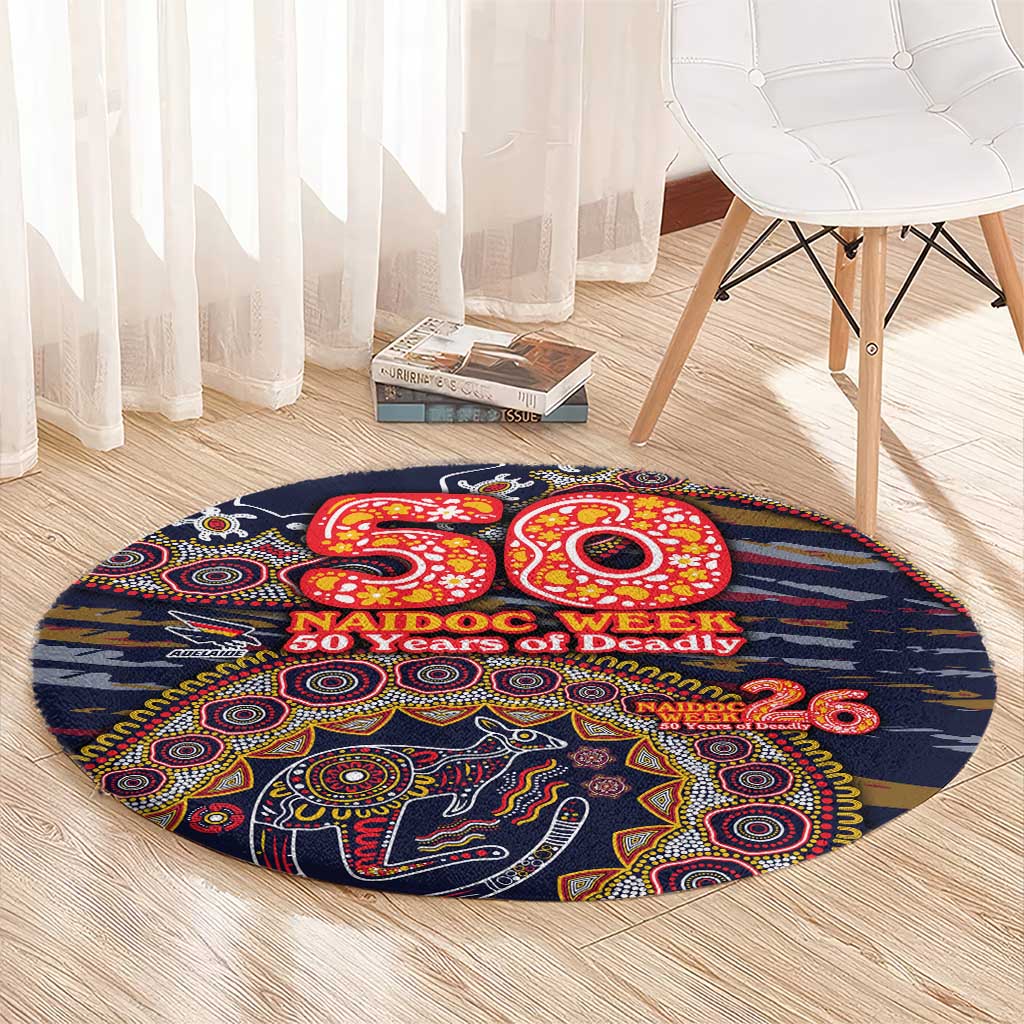 Adelaide Crows NAIDOC Week 2026 Round Carpet Australian Aboriginal Dot Art Dreamtime Pattern Style
