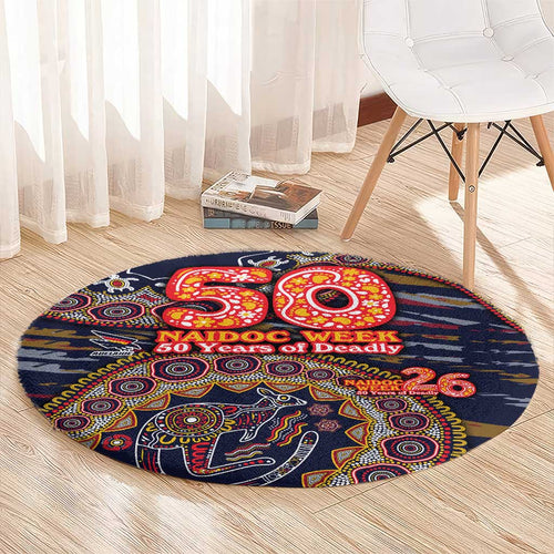 Adelaide Crows NAIDOC Week 2026 Round Carpet Australian Aboriginal Dot Art Dreamtime Pattern Style