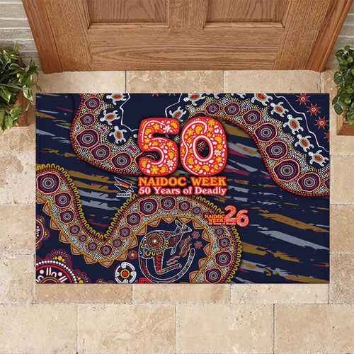 Adelaide Crows NAIDOC Week 2026 Rubber Doormat Australian Aboriginal Dot Art Dreamtime Pattern Style