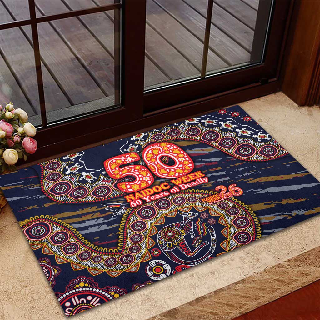 Adelaide Crows NAIDOC Week 2026 Rubber Doormat Australian Aboriginal Dot Art Dreamtime Pattern Style