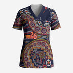 Adelaide Crows NAIDOC Week 2026 Scrub Top Australian Aboriginal Dot Art Dreamtime Pattern Style