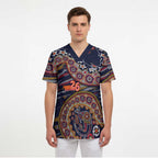 Adelaide Crows NAIDOC Week 2026 Scrub Top Australian Aboriginal Dot Art Dreamtime Pattern Style