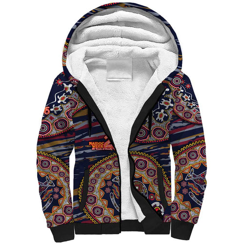 Adelaide Crows NAIDOC Week 2026 Sherpa Hoodie Australian Aboriginal Dot Art Dreamtime Pattern Style
