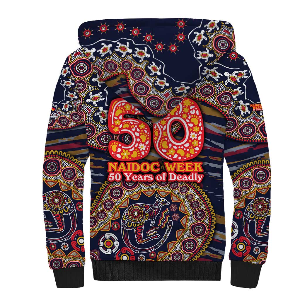 Adelaide Crows NAIDOC Week 2026 Sherpa Hoodie Australian Aboriginal Dot Art Dreamtime Pattern Style