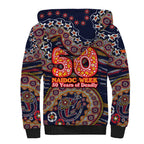 Adelaide Crows NAIDOC Week 2026 Sherpa Hoodie Australian Aboriginal Dot Art Dreamtime Pattern Style