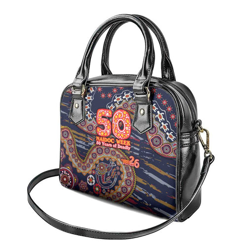 Adelaide Crows NAIDOC Week 2026 Shoulder Handbag Australian Aboriginal Dot Art Dreamtime Pattern Style