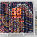 Adelaide Crows NAIDOC Week 2026 Shower Curtain Australian Aboriginal Dot Art Dreamtime Pattern Style