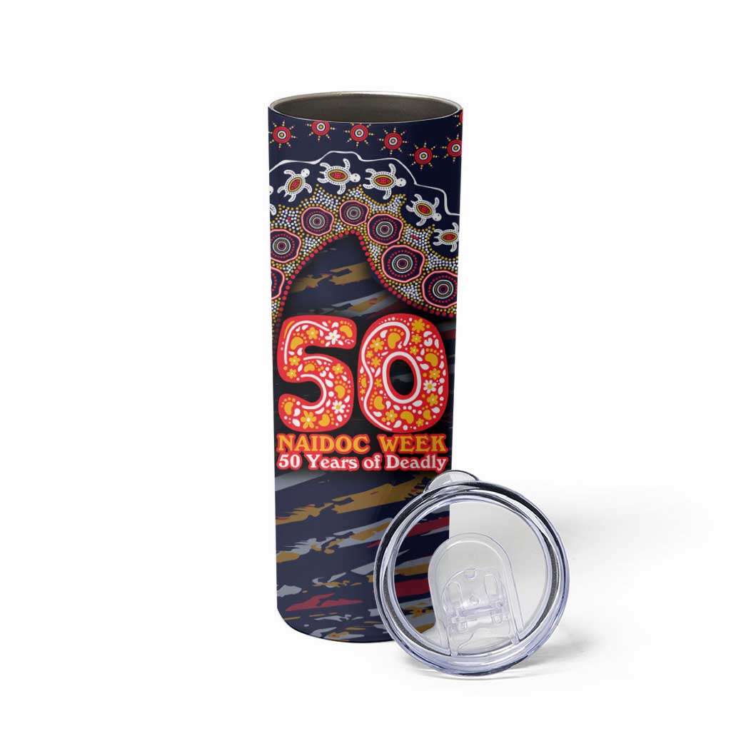 Adelaide Crows NAIDOC Week 2026 Skinny Tumbler Australian Aboriginal Dot Art Dreamtime Pattern Style