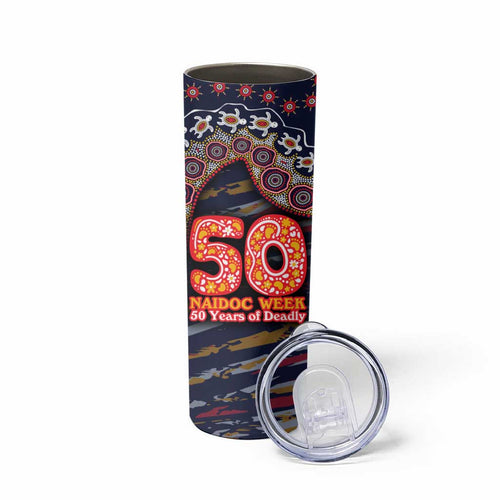 Adelaide Crows NAIDOC Week 2026 Skinny Tumbler Australian Aboriginal Dot Art Dreamtime Pattern Style