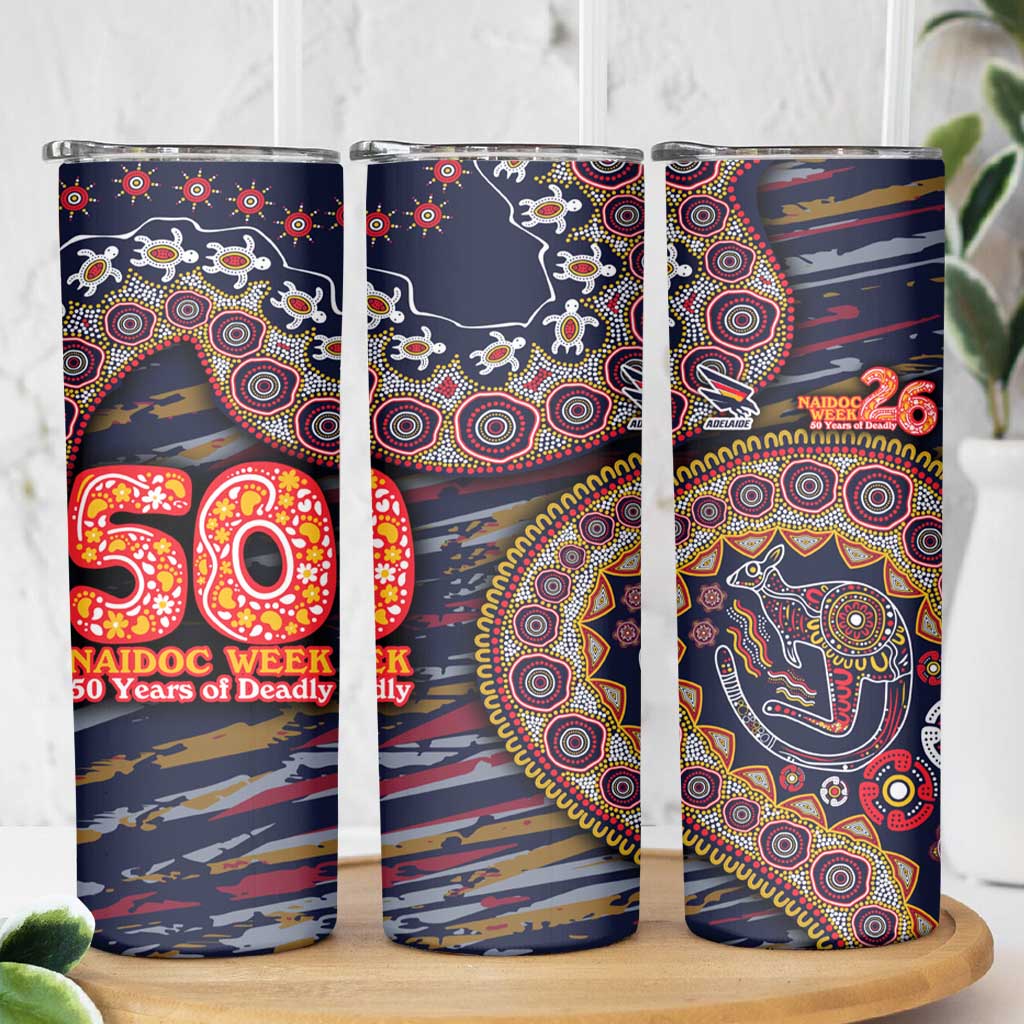 Adelaide Crows NAIDOC Week 2026 Skinny Tumbler Australian Aboriginal Dot Art Dreamtime Pattern Style