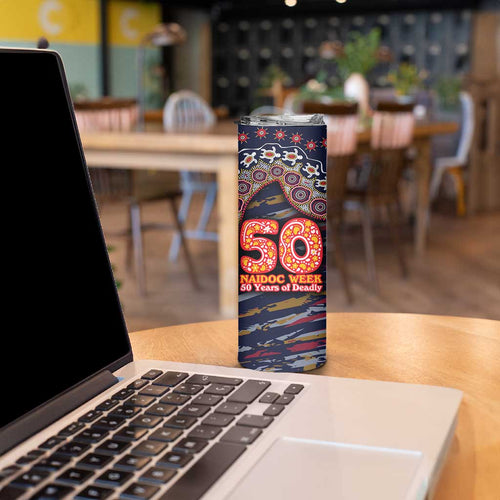 Adelaide Crows NAIDOC Week 2026 Skinny Tumbler Australian Aboriginal Dot Art Dreamtime Pattern Style