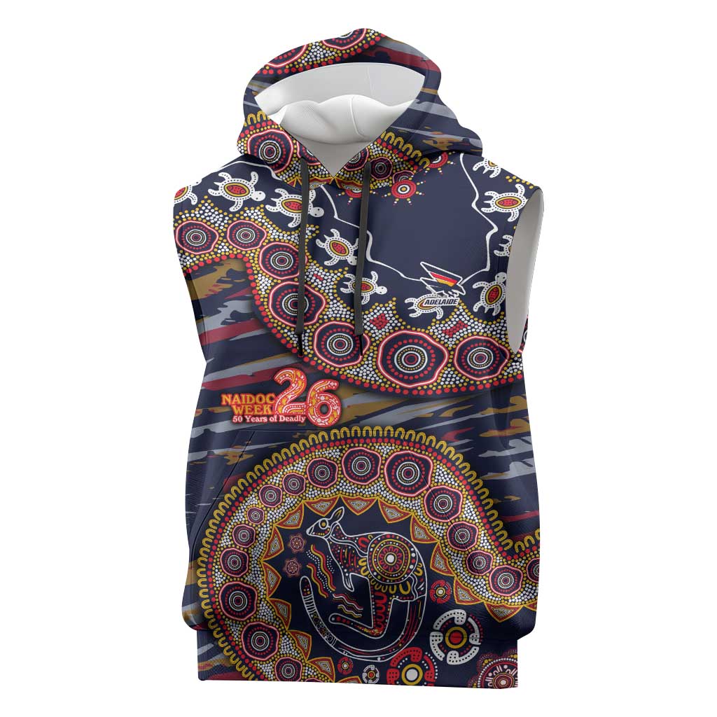 Adelaide Crows NAIDOC Week 2026 Sleeveless Hoodie Australian Aboriginal Dot Art Dreamtime Pattern Style