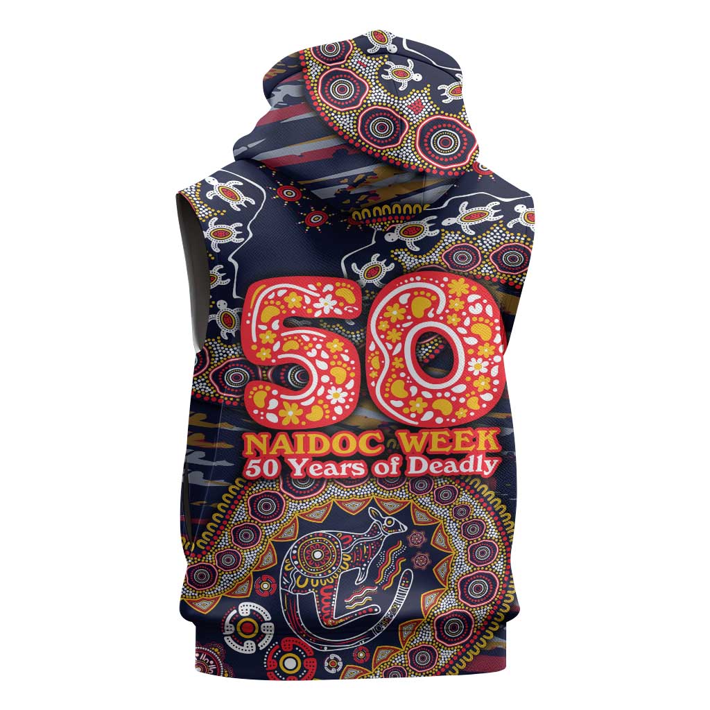 Adelaide Crows NAIDOC Week 2026 Sleeveless Hoodie Australian Aboriginal Dot Art Dreamtime Pattern Style