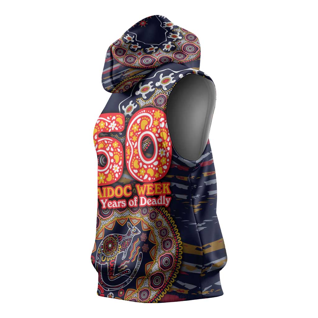 Adelaide Crows NAIDOC Week 2026 Sleeveless Hoodie Australian Aboriginal Dot Art Dreamtime Pattern Style