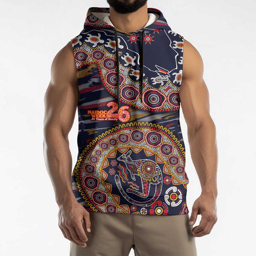 Adelaide Crows NAIDOC Week 2026 Sleeveless Hoodie Australian Aboriginal Dot Art Dreamtime Pattern Style