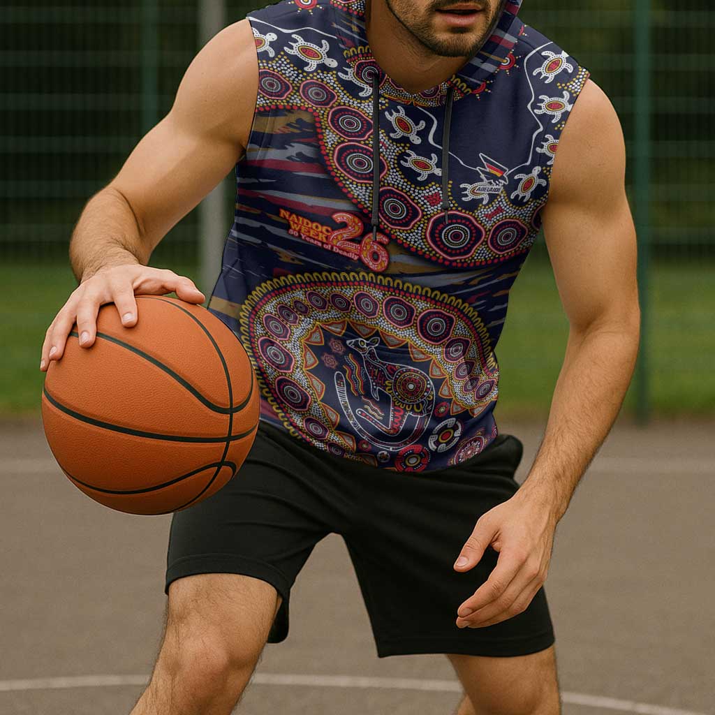 Adelaide Crows NAIDOC Week 2026 Sleeveless Hoodie Australian Aboriginal Dot Art Dreamtime Pattern Style