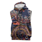 Adelaide Crows NAIDOC Week 2026 Sleeveless Zip Hoodie Australian Aboriginal Dot Art Dreamtime Pattern Style