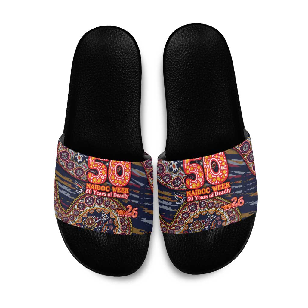 Adelaide Crows NAIDOC Week 2026 Slide Sandals Australian Aboriginal Dot Art Dreamtime Pattern Style