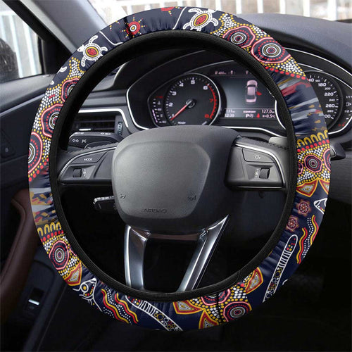 Adelaide Crows NAIDOC Week 2026 Steering Wheel Cover Australian Aboriginal Dot Art Dreamtime Pattern Style