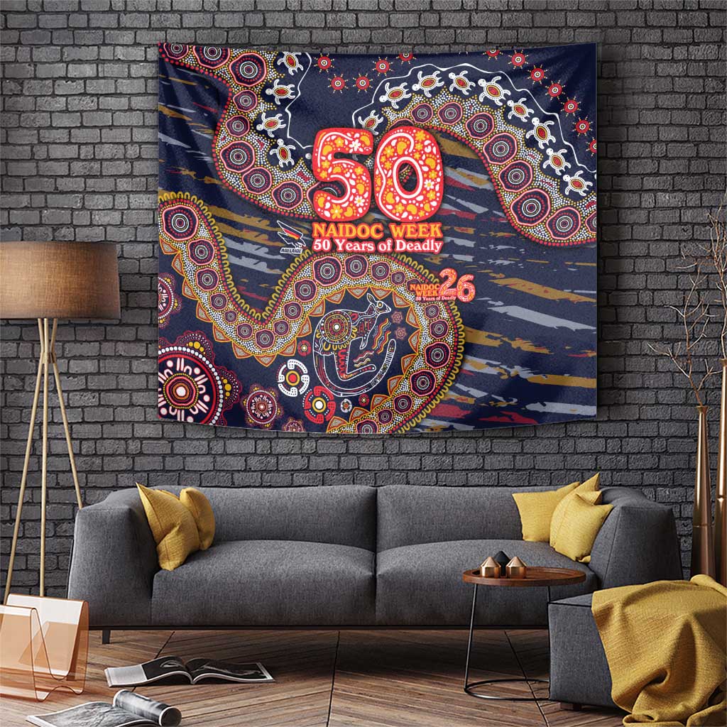 Adelaide Crows NAIDOC Week 2026 Tapestry Australian Aboriginal Dot Art Dreamtime Pattern Style