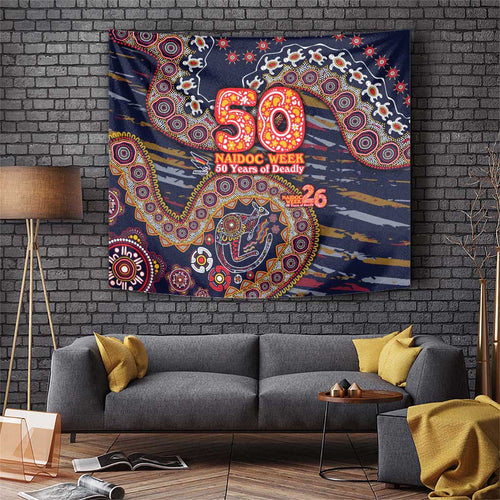 Adelaide Crows NAIDOC Week 2026 Tapestry Australian Aboriginal Dot Art Dreamtime Pattern Style