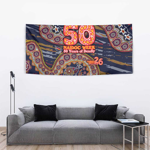 Adelaide Crows NAIDOC Week 2026 Tapestry Australian Aboriginal Dot Art Dreamtime Pattern Style