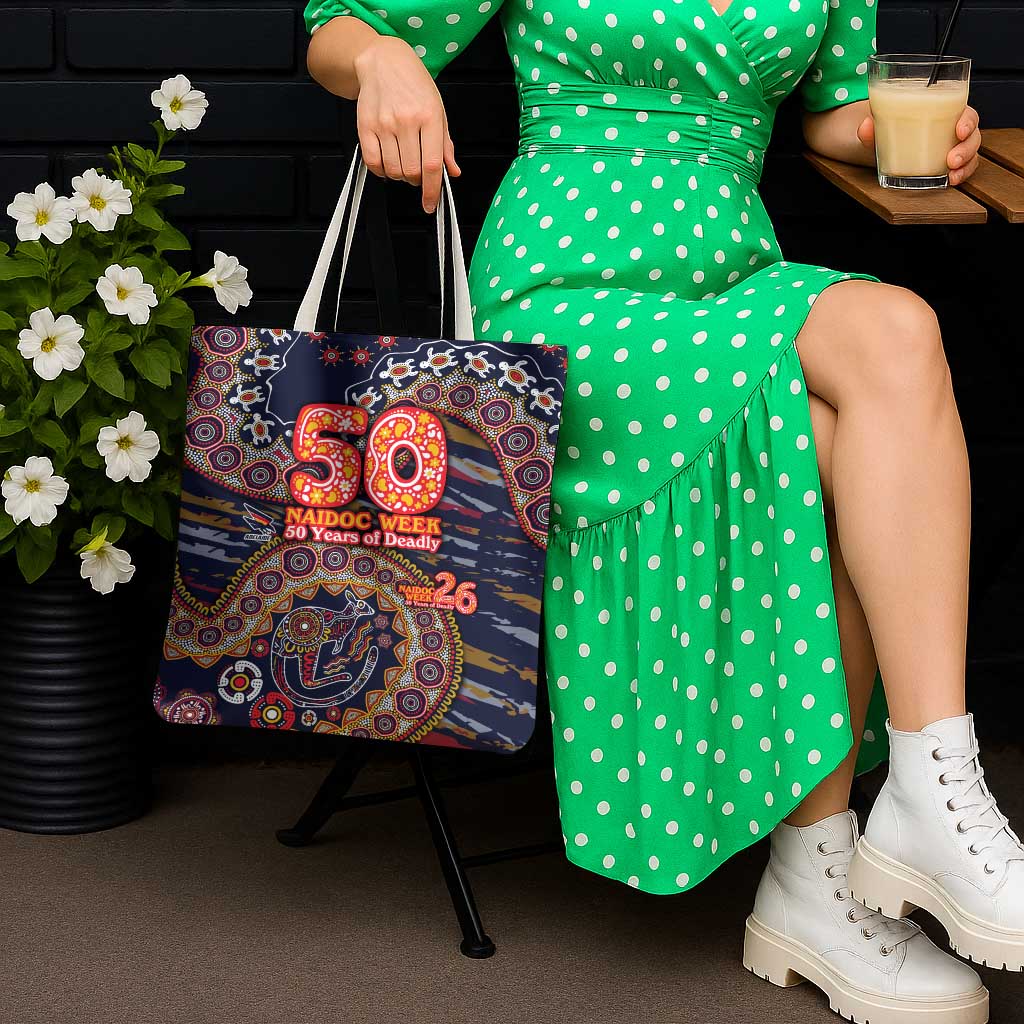 Adelaide Crows NAIDOC Week 2026 Tote Bag Australian Aboriginal Dot Art Dreamtime Pattern Style