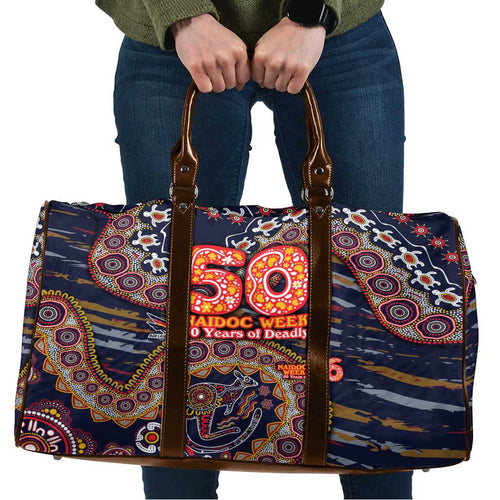 Adelaide Crows NAIDOC Week 2026 Travel Bag Australian Aboriginal Dot Art Dreamtime Pattern Style
