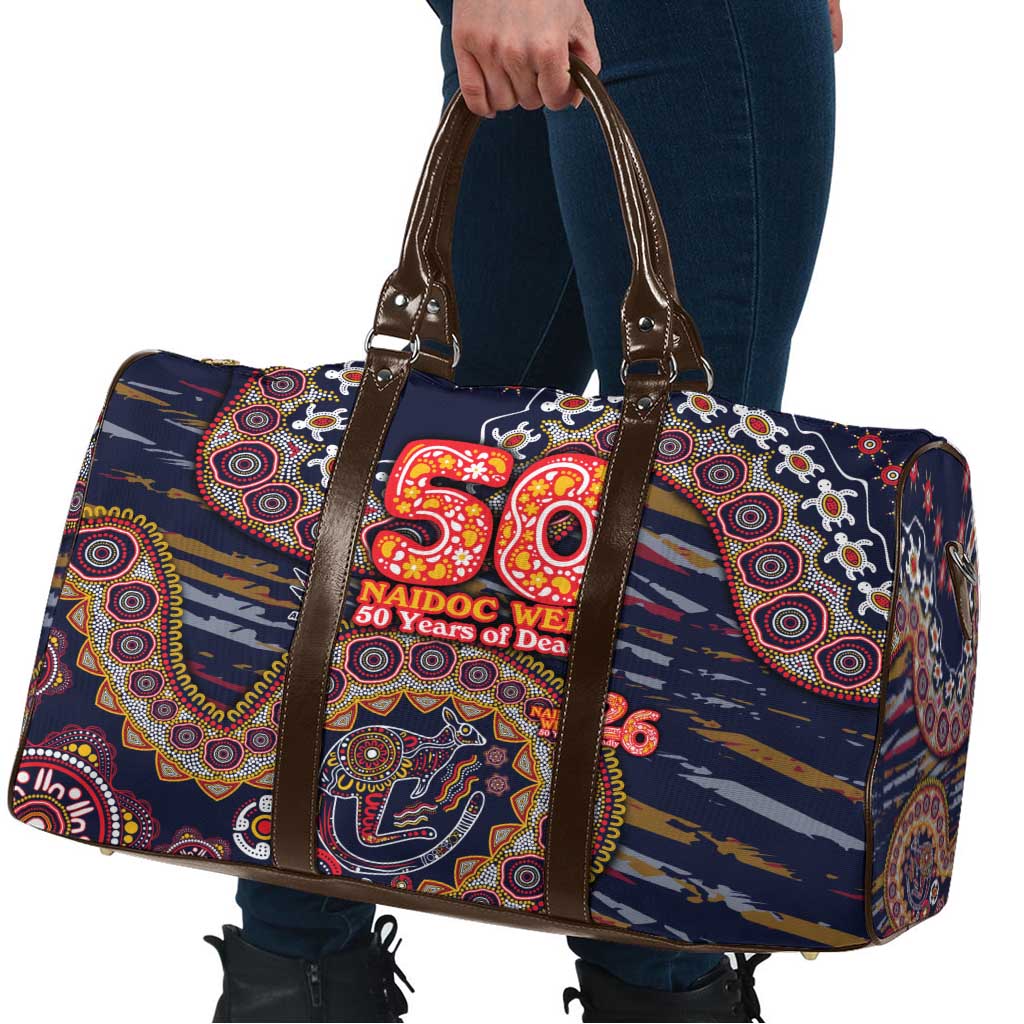 Adelaide Crows NAIDOC Week 2026 Travel Bag Australian Aboriginal Dot Art Dreamtime Pattern Style