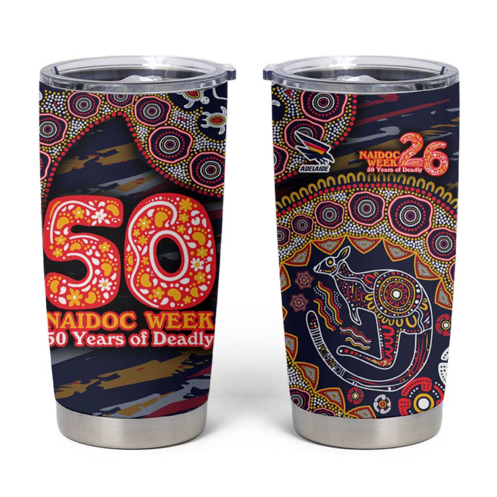 Adelaide Crows NAIDOC Week 2026 Tumbler Cup Australian Aboriginal Dot Art Dreamtime Pattern Style