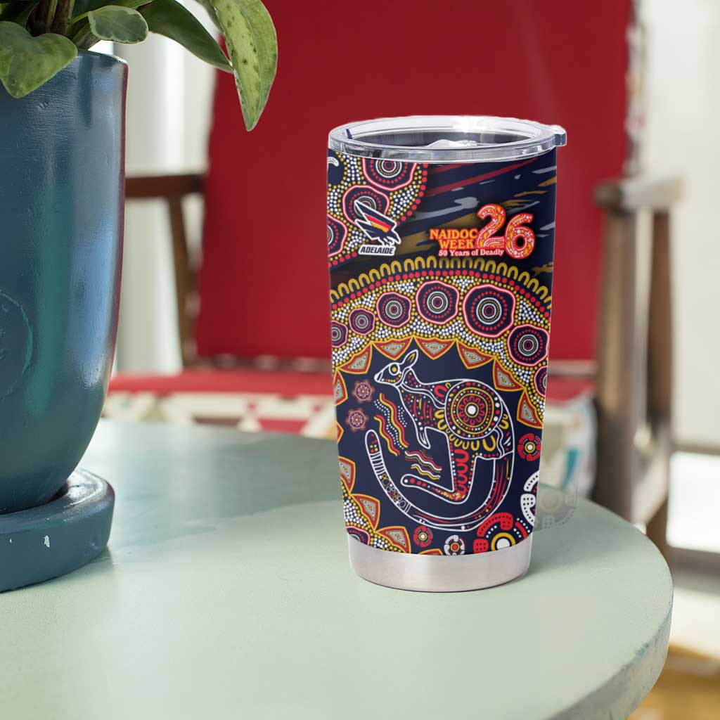 Adelaide Crows NAIDOC Week 2026 Tumbler Cup Australian Aboriginal Dot Art Dreamtime Pattern Style