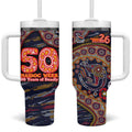 Adelaide Crows NAIDOC Week 2026 Tumbler With Handle Australian Aboriginal Dot Art Dreamtime Pattern Style