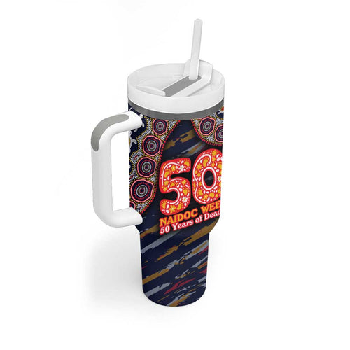 Adelaide Crows NAIDOC Week 2026 Tumbler With Handle Australian Aboriginal Dot Art Dreamtime Pattern Style