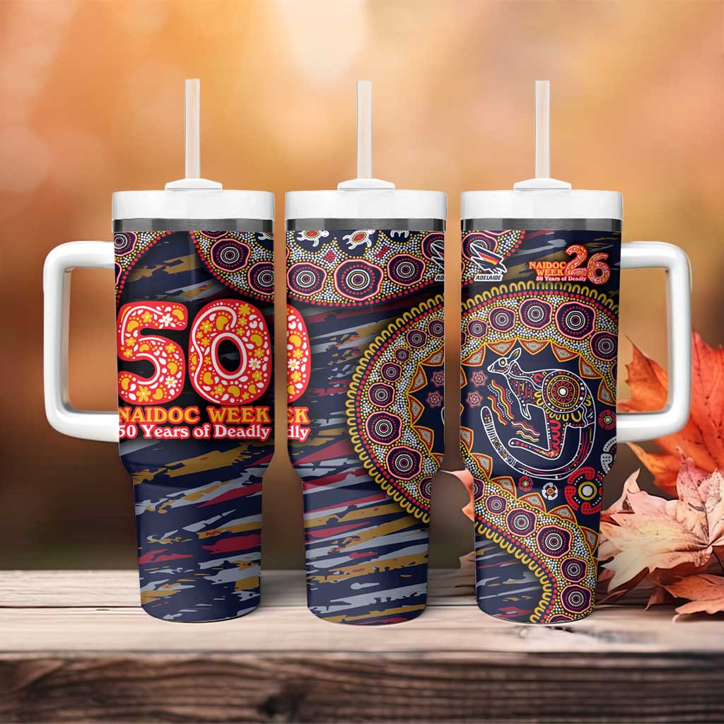 Adelaide Crows NAIDOC Week 2026 Tumbler With Handle Australian Aboriginal Dot Art Dreamtime Pattern Style
