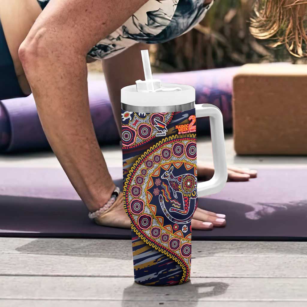 Adelaide Crows NAIDOC Week 2026 Tumbler With Handle Australian Aboriginal Dot Art Dreamtime Pattern Style