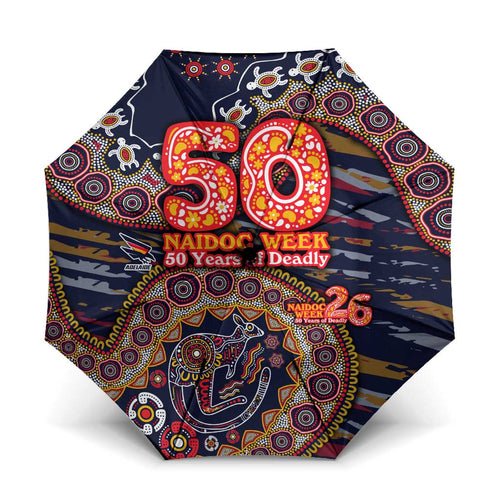 Adelaide Crows NAIDOC Week 2026 Umbrella Australian Aboriginal Dot Art Dreamtime Pattern Style
