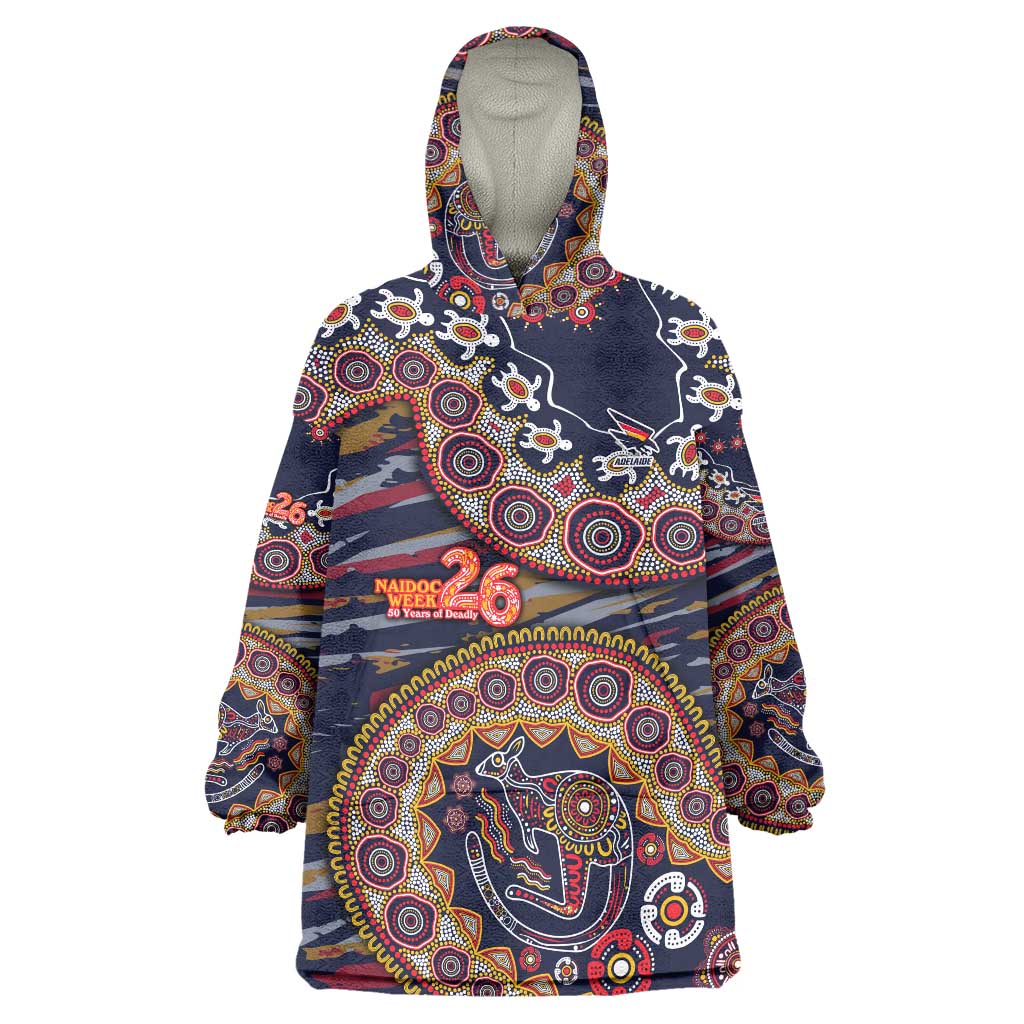 Adelaide Crows NAIDOC Week 2026 Wearable Blanket Hoodie Australian Aboriginal Dot Art Dreamtime Pattern Style