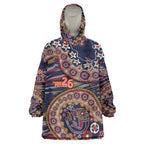 Adelaide Crows NAIDOC Week 2026 Wearable Blanket Hoodie Australian Aboriginal Dot Art Dreamtime Pattern Style