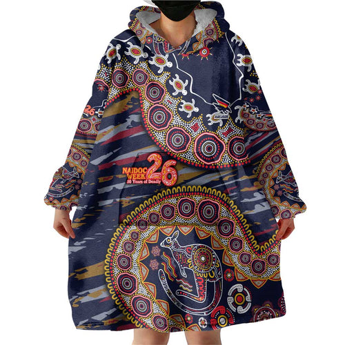 Adelaide Crows NAIDOC Week 2026 Wearable Blanket Hoodie Australian Aboriginal Dot Art Dreamtime Pattern Style