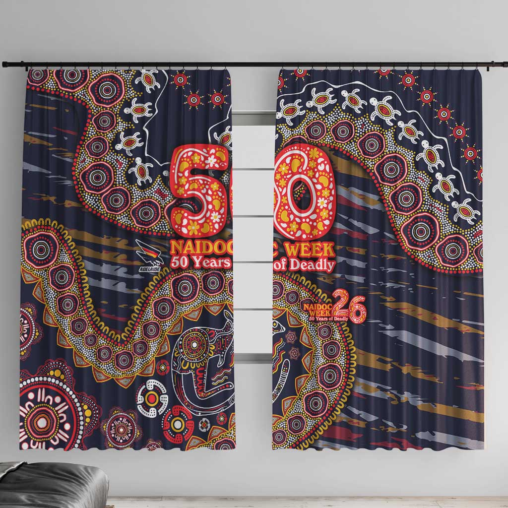 Adelaide Crows NAIDOC Week 2026 Window Curtain Australian Aboriginal Dot Art Dreamtime Pattern Style