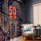 Adelaide Crows NAIDOC Week 2026 Window Curtain Australian Aboriginal Dot Art Dreamtime Pattern Style