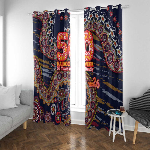 Adelaide Crows NAIDOC Week 2026 Window Curtain Australian Aboriginal Dot Art Dreamtime Pattern Style